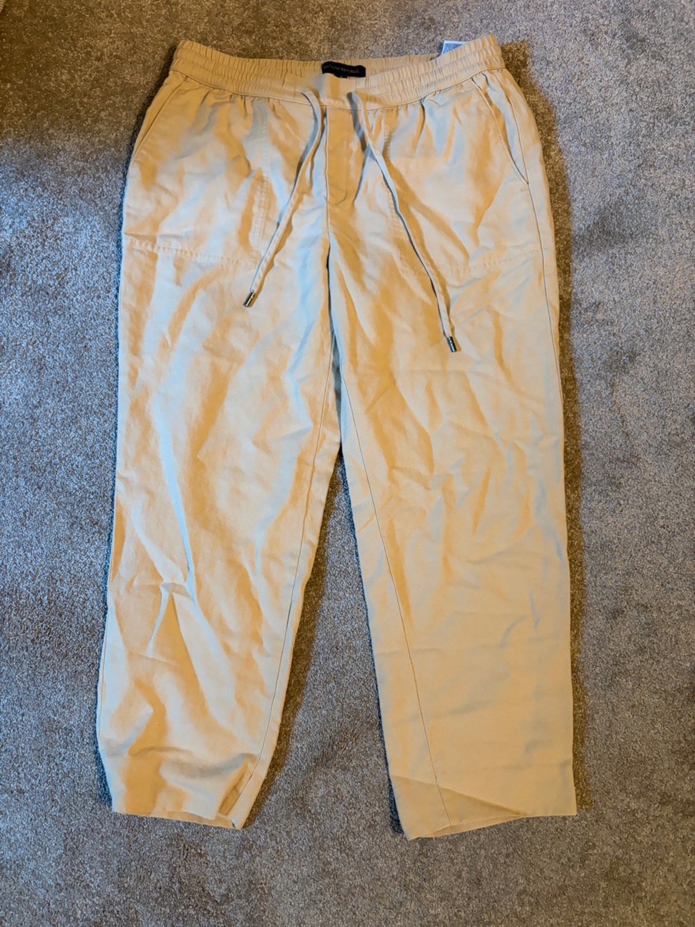 Women’s Casual Drawstring Pants in Light Beige